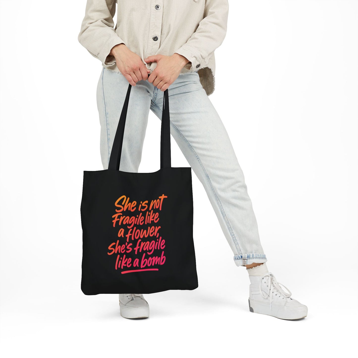 She is Fragile Like a Bomb - Jane Art Tote Bag  - Large