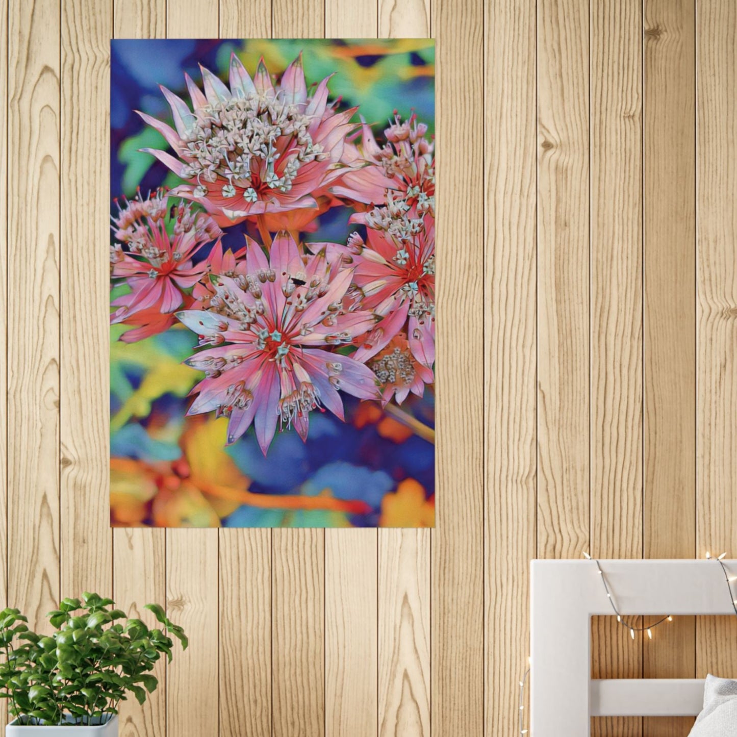 Gardens of Dunedin Pink Blush Starburst Florals Art Poster Print