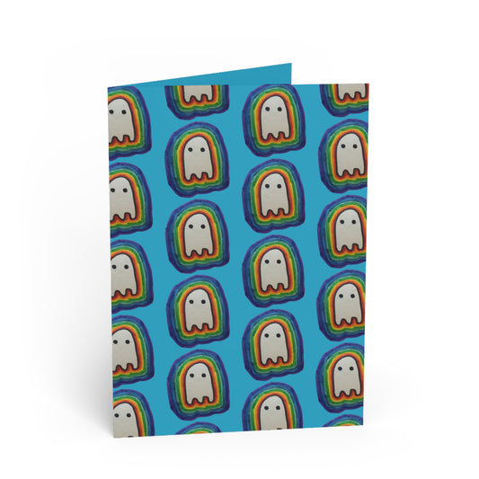 Rainbow Ghostie Greeting Cards Cute Kawaii Inspired