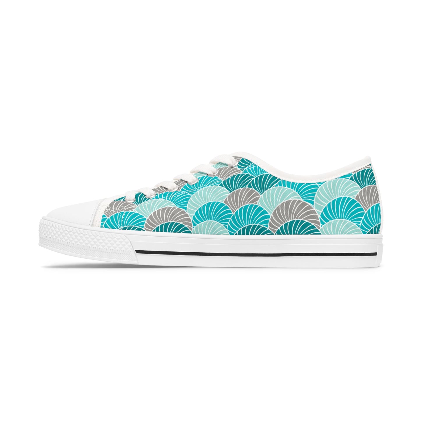 Loti Women’s Low Top Sneakers Japanese Inspired Blue Green Art Print