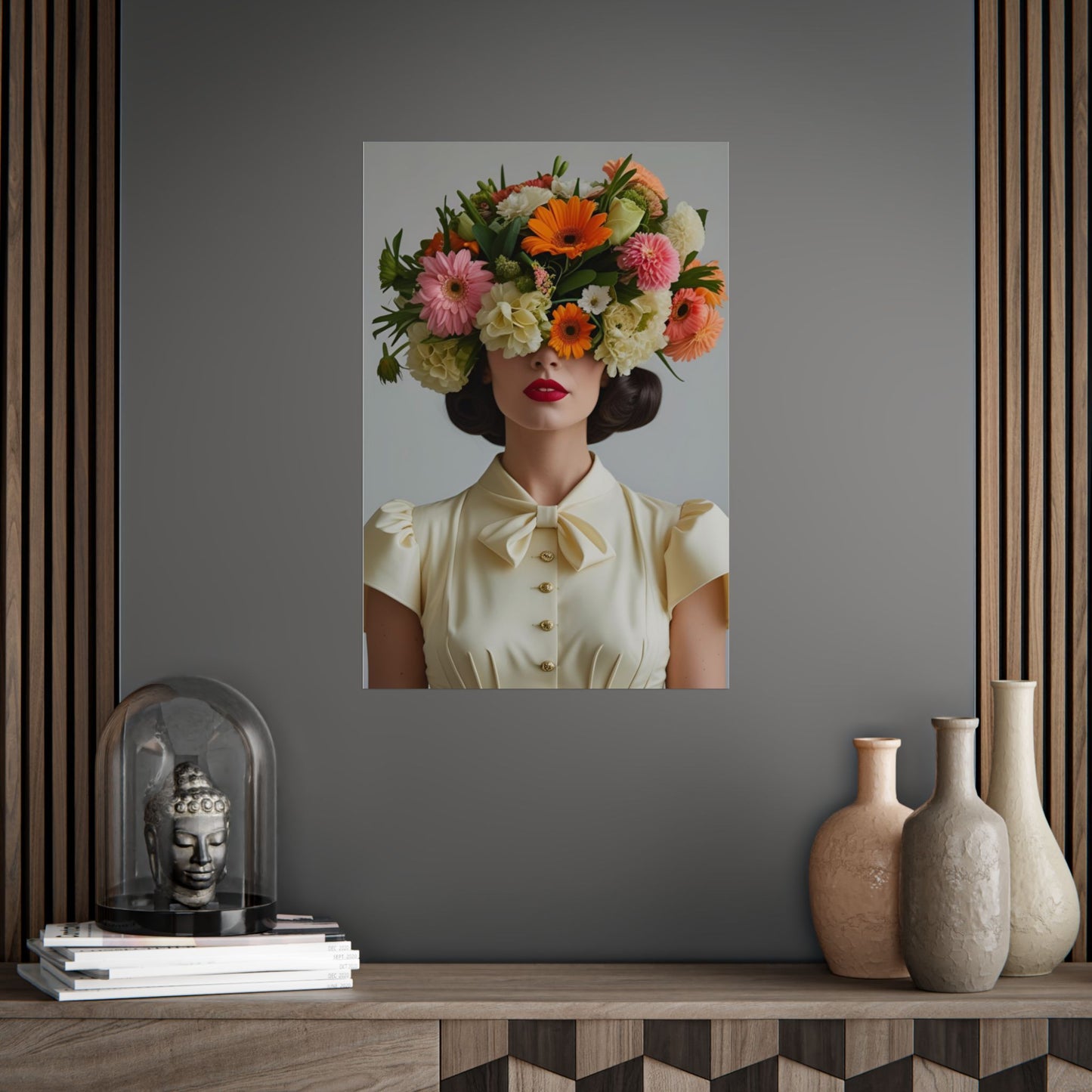 Georgia Art Print Poster Vintage Fashion with Floral Elegance