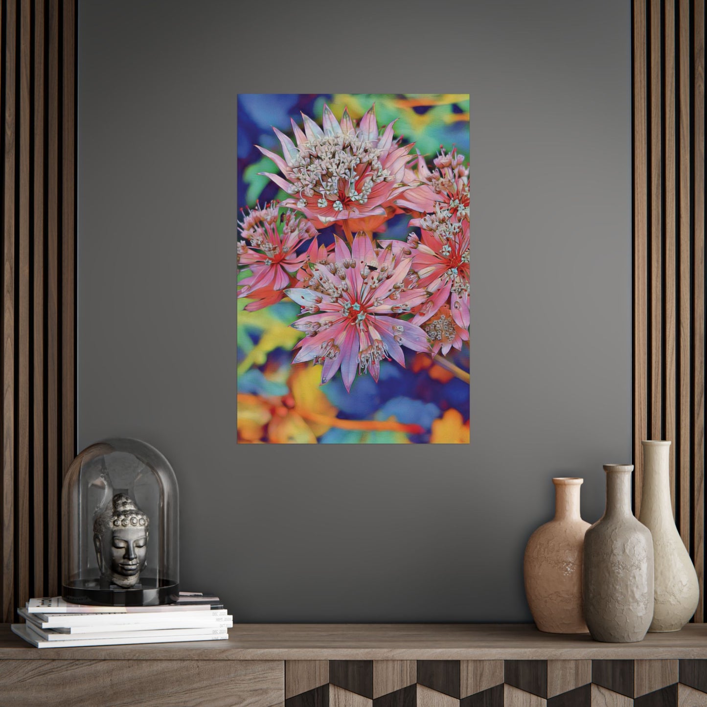 Gardens of Dunedin Pink Blush Starburst Florals Art Poster Print