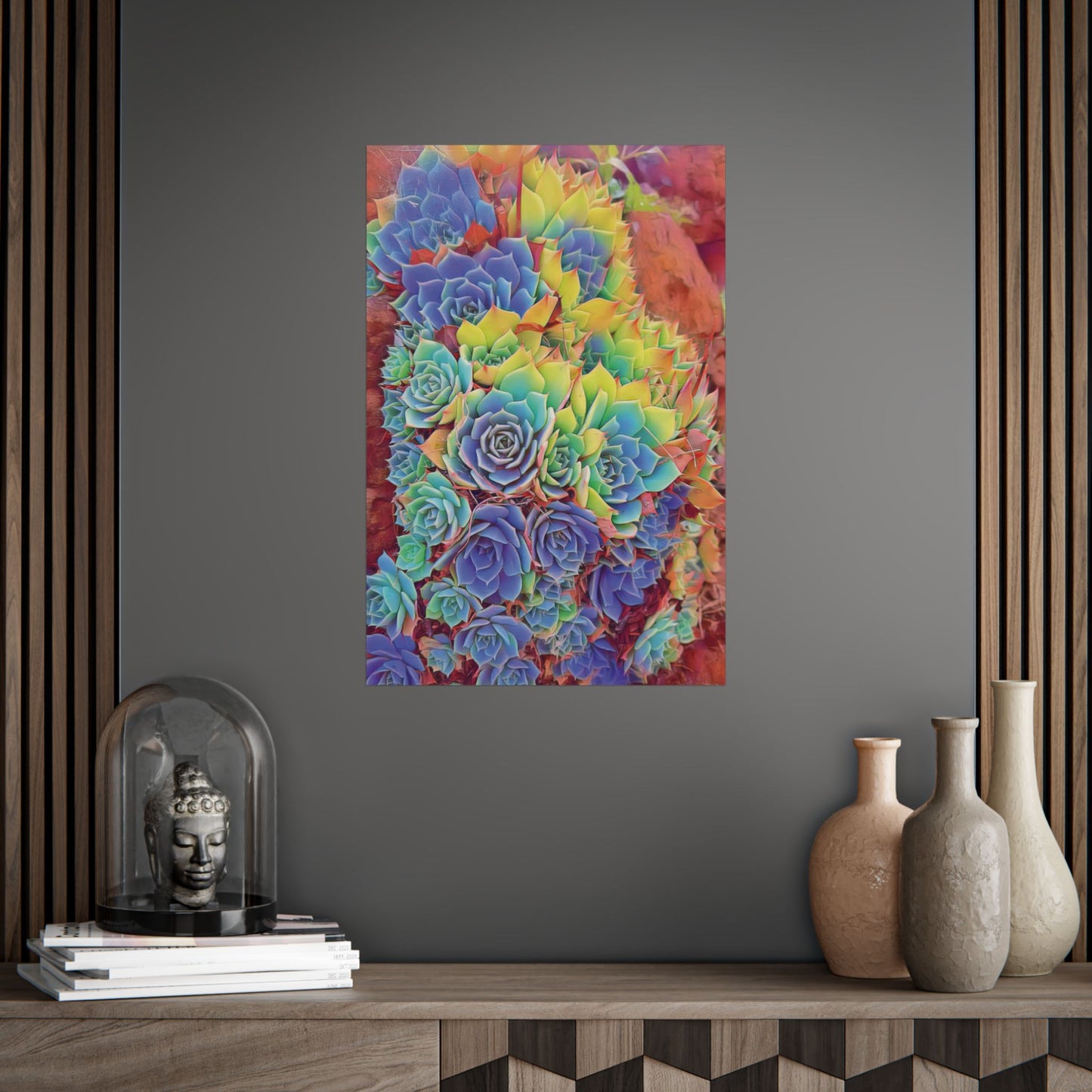 Gardens of Dunedin Where the Fairies Live Succulent Rock Garden Art Poster Print