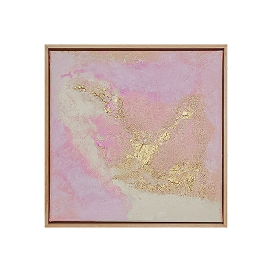 Beyond What We Know Original Abstract Textured Artwork Pinks Creams Gold