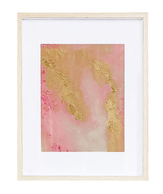 Beyond the Blue Original Textured Abstract Artwork Pinks Creams Gold Painting
