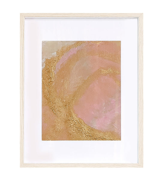 Before Time Original Textured Abstract Artwork Pinks Creams Gold Painting