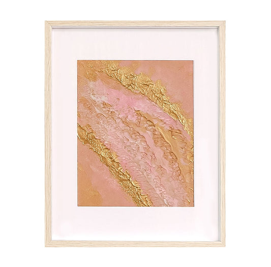 Beyond the Milky Way Original Textured Abstract Artwork Pinks Creams Gold Painting