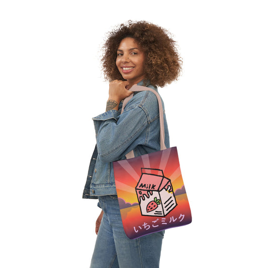 Sunrise Strawberry Milk Art Tote Bag Kawaii Inspired
