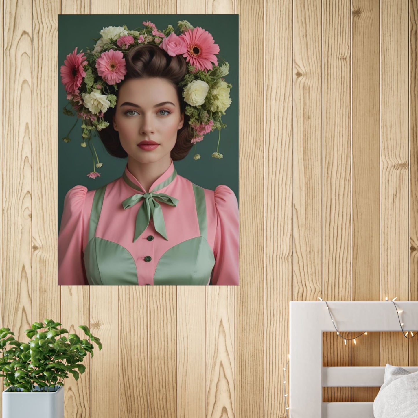 Belle Art Print Poster Vintage and Floral Love
