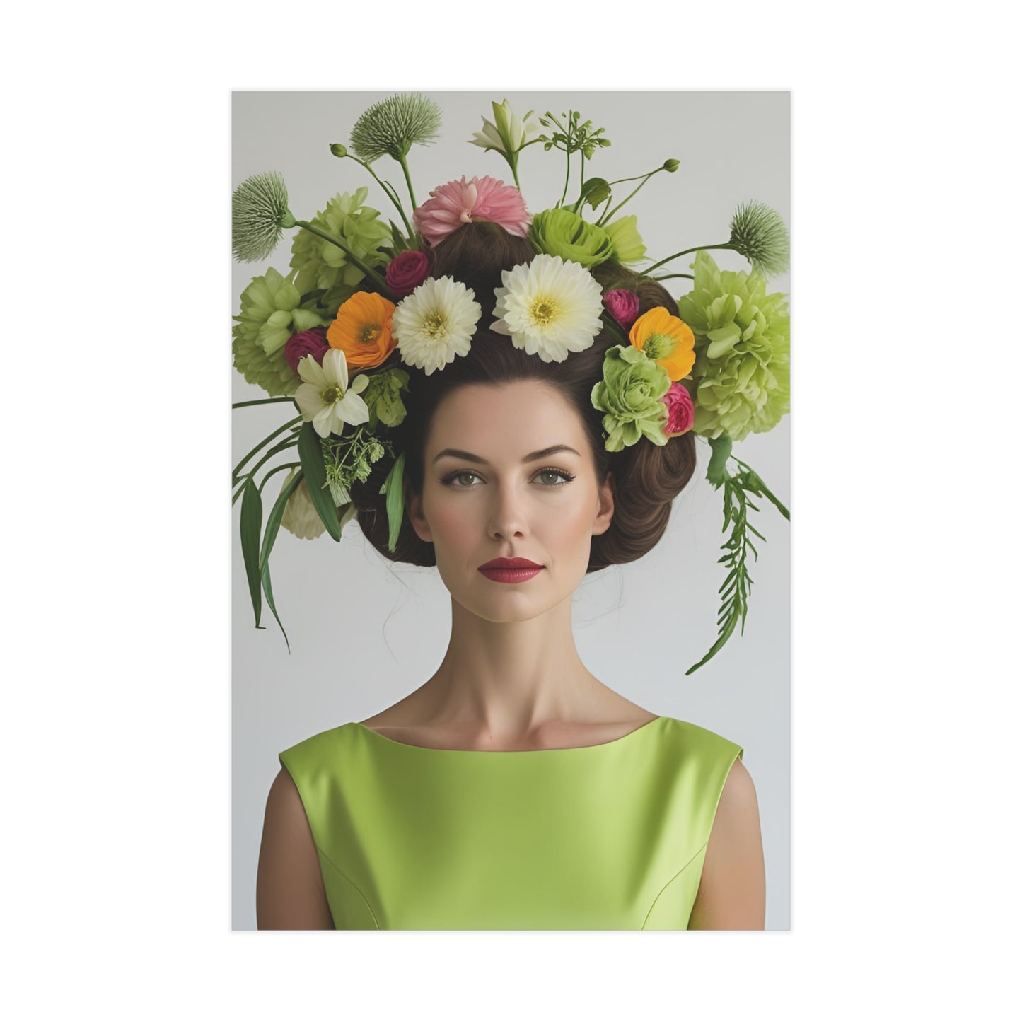 Claire Art Print Vintage Fashion with Floral Elegance  (small)