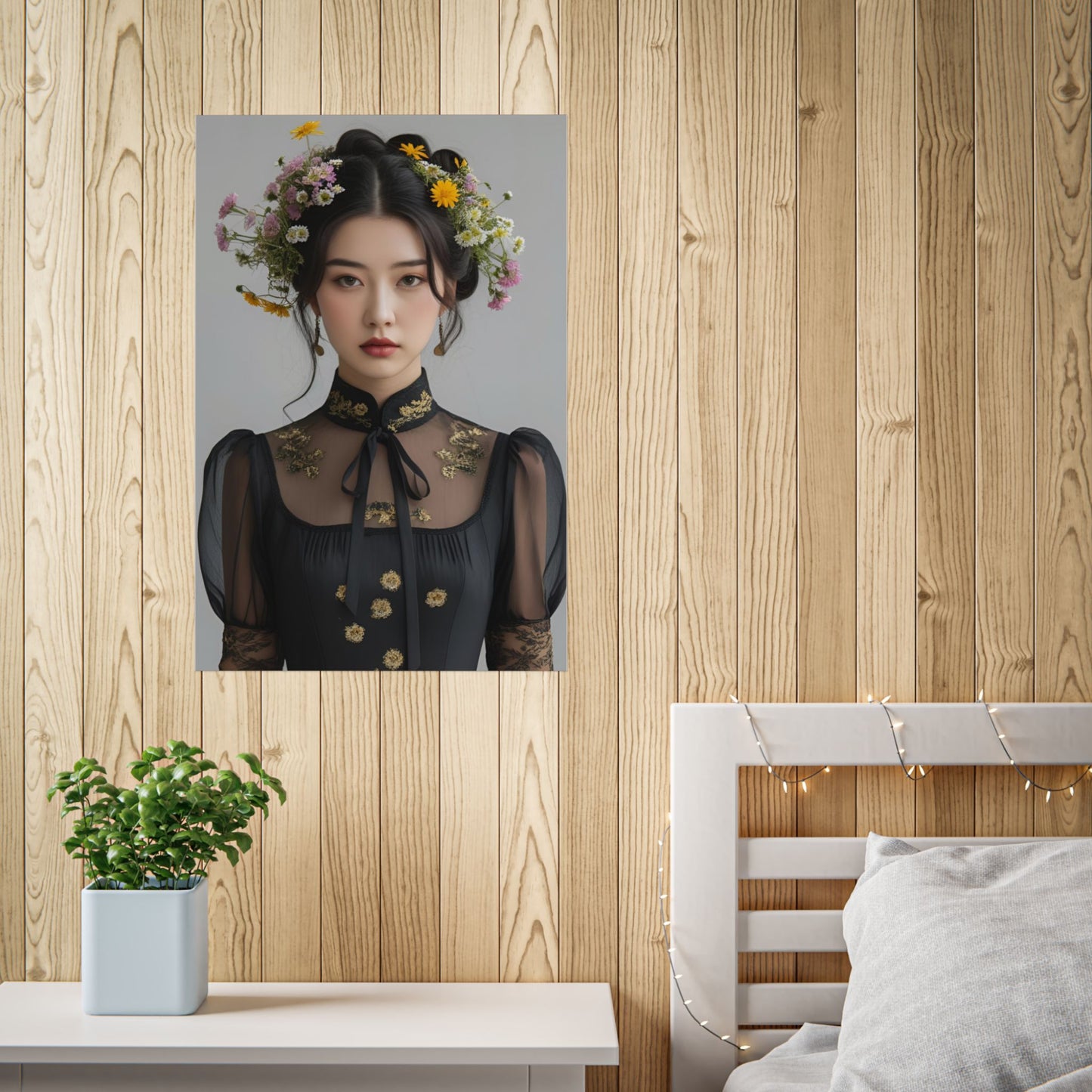Riko Art Print Poster Vintage Fashion with Floral Elegance