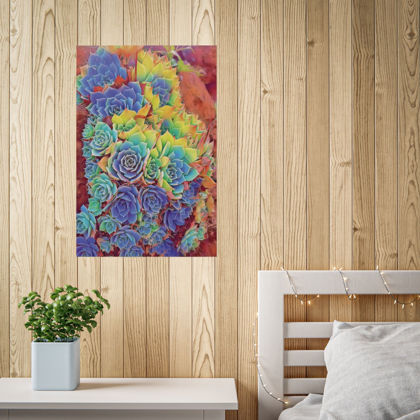 Gardens of Dunedin Where the Fairies Live Succulent Rock Garden Art Poster Print