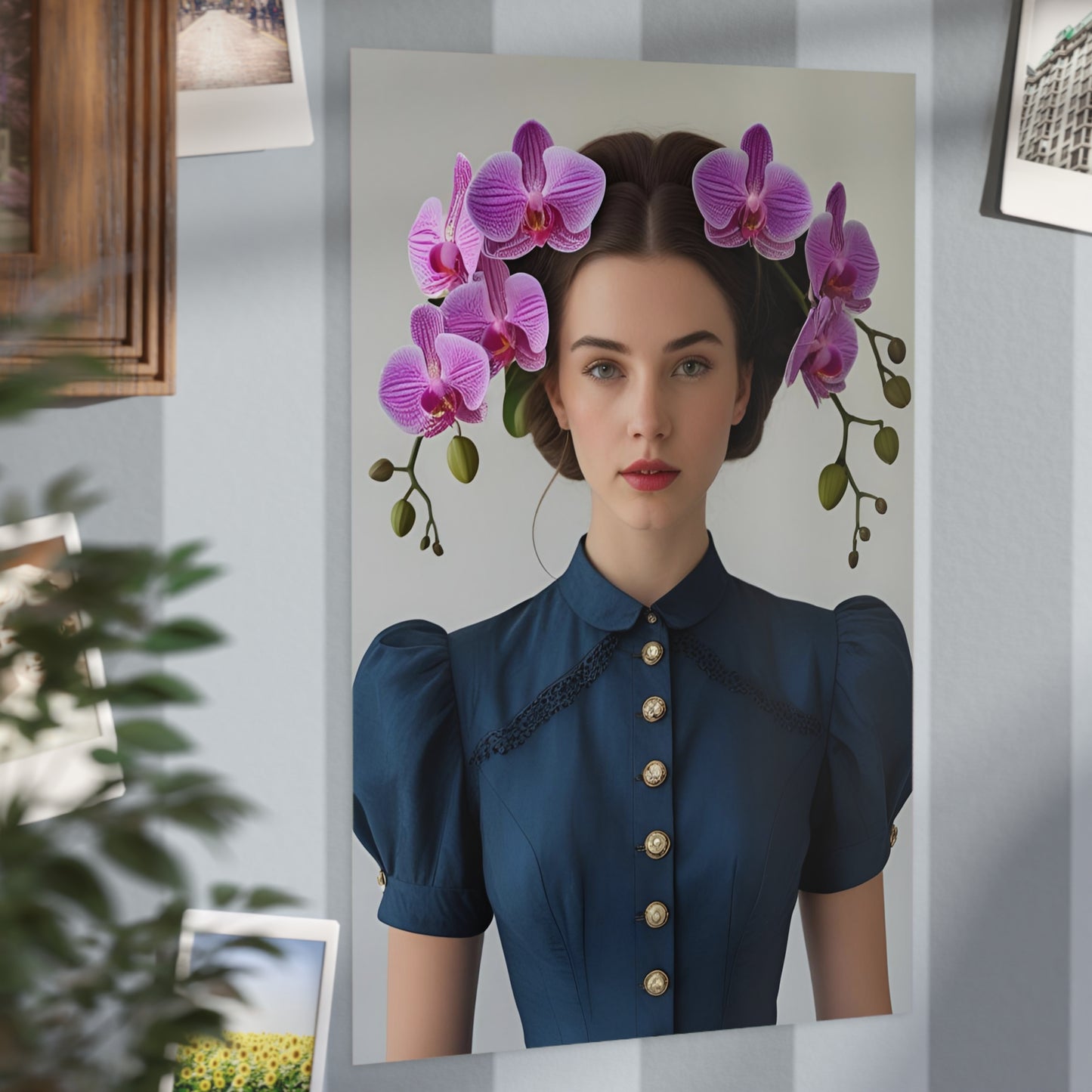 Olenna Art Print Vintage Fashion with Floral Elegance (small)