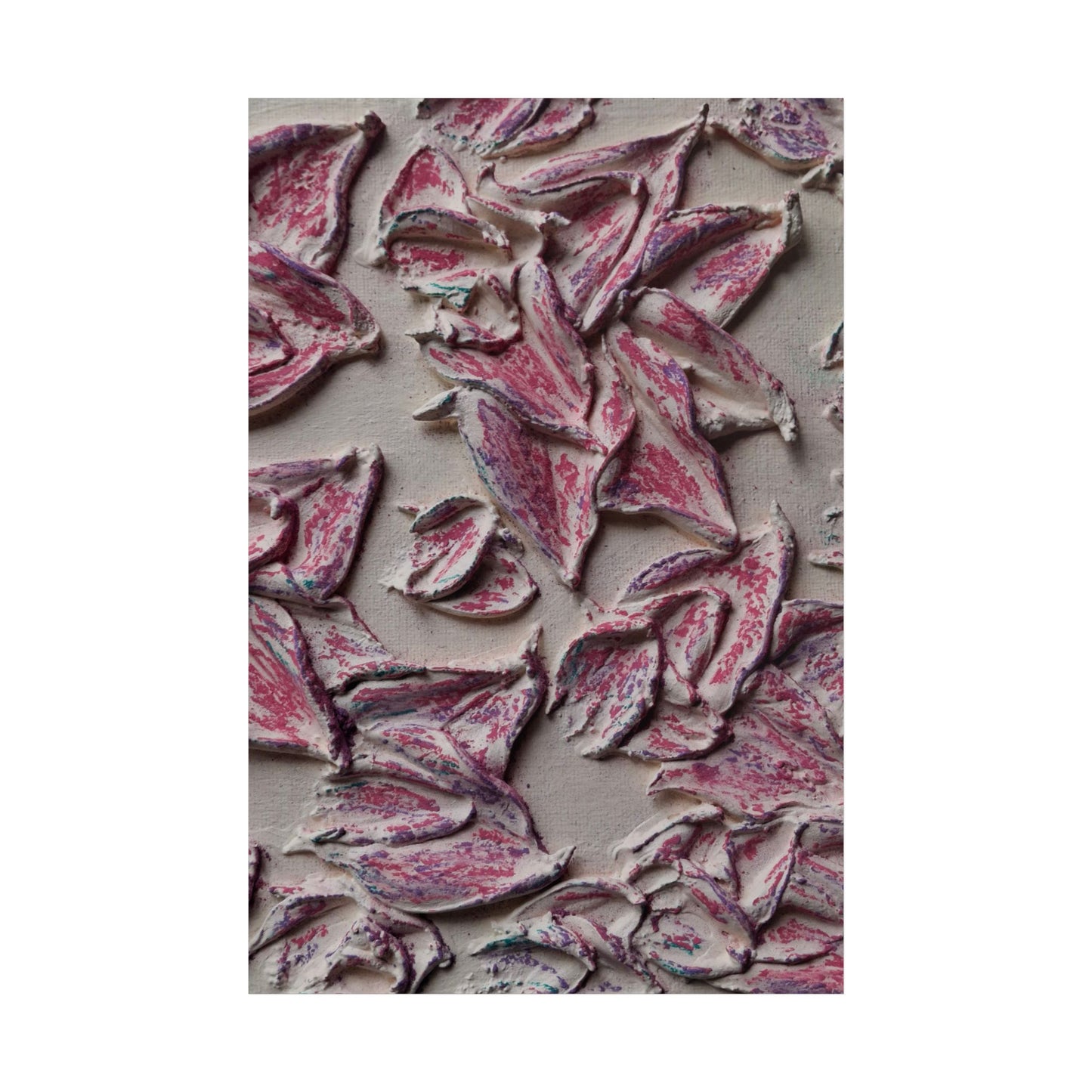 Petals In the Rain Large Art Print Poster Cream Pinks