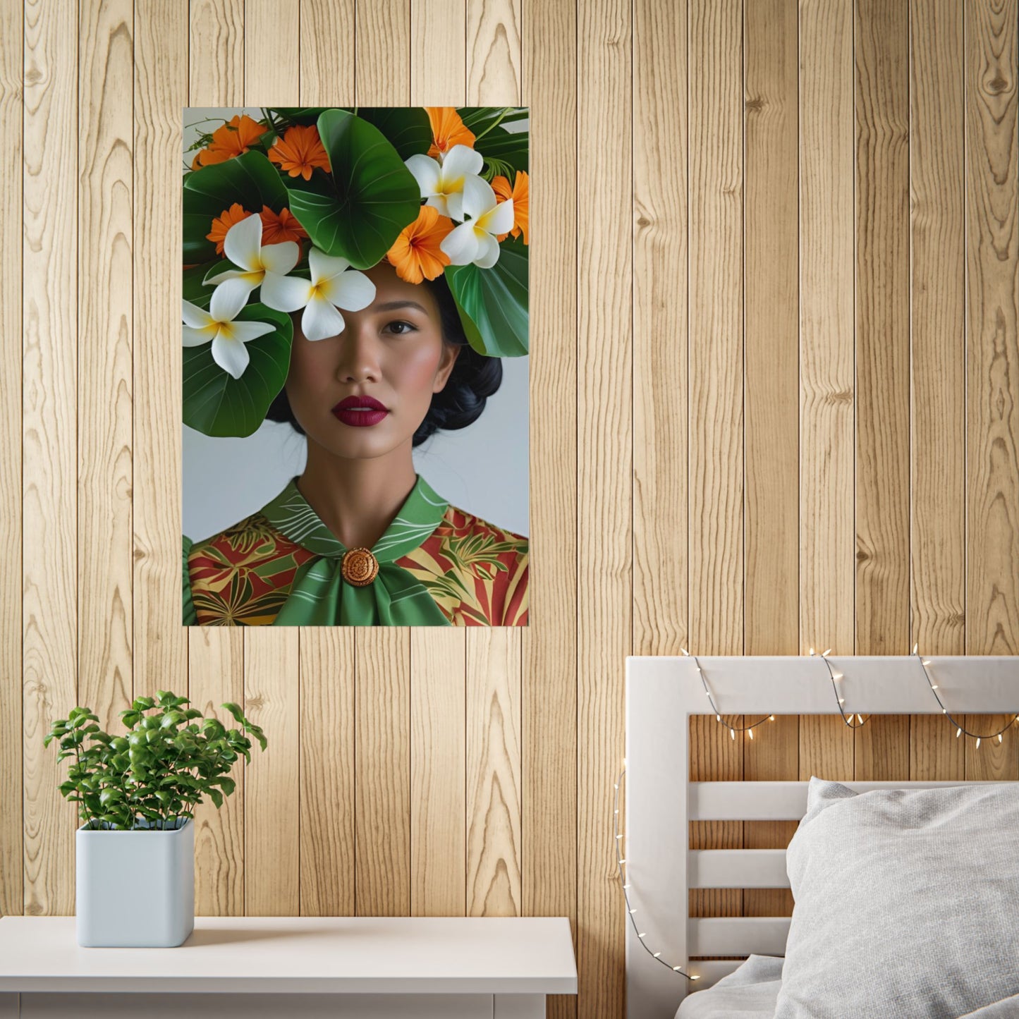 Ava Art Print Poster Vintage Fashion with Floral Elegance