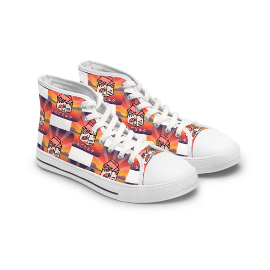 Harper Sunrise Strawberry Milk Art Print High Top Sneakers Women
