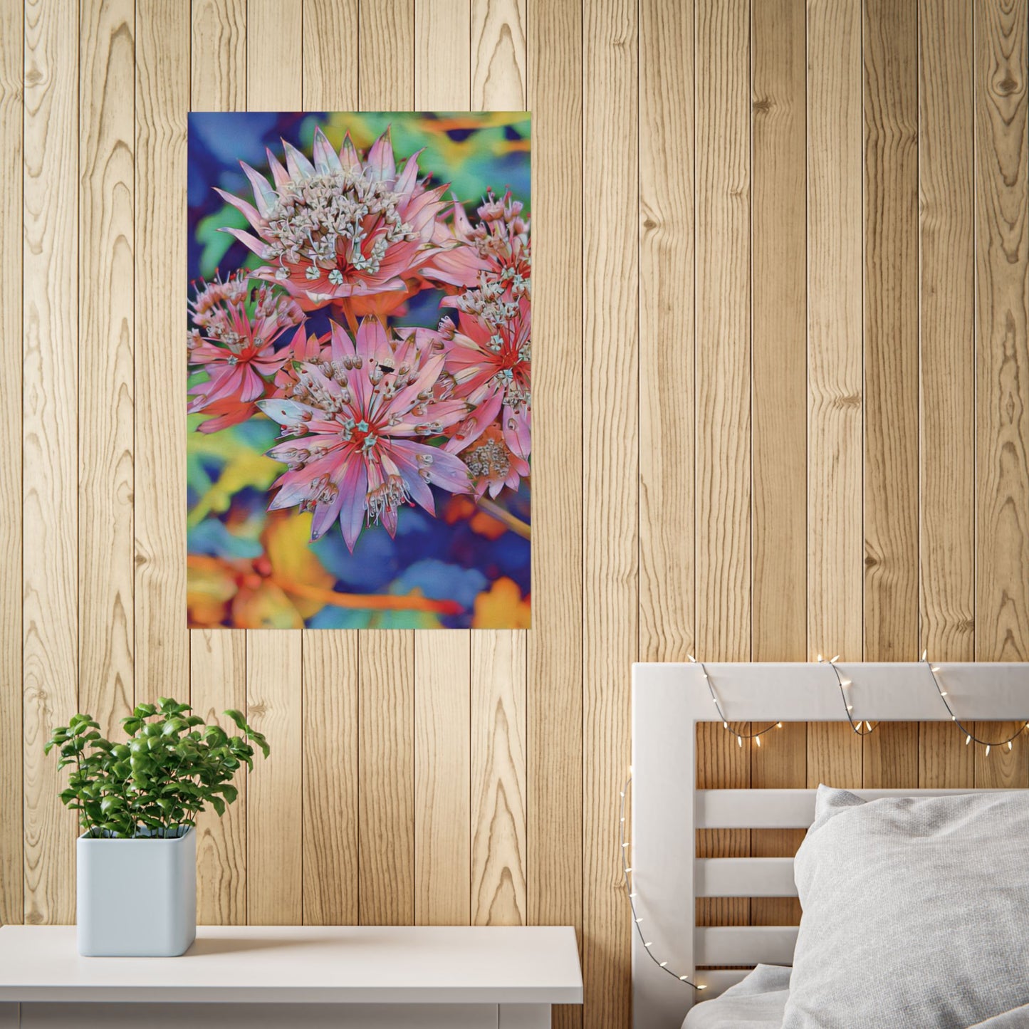 Gardens of Dunedin Pink Blush Starburst Florals Art Poster Print