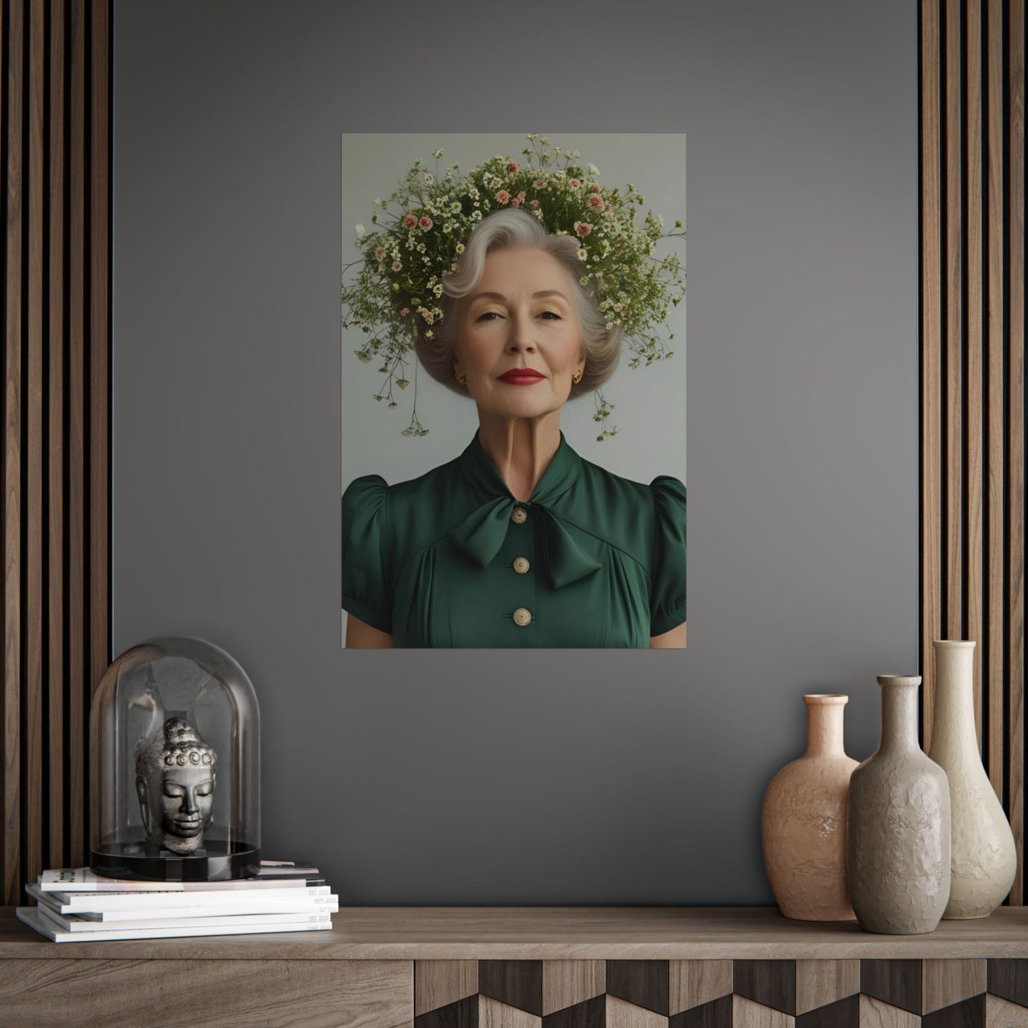 Florence Art Print Poster Vintage Fashion with Floral Elegance