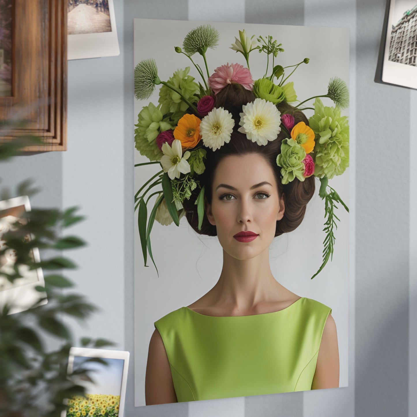 Claire Art Print Vintage Fashion with Floral Elegance  (small)