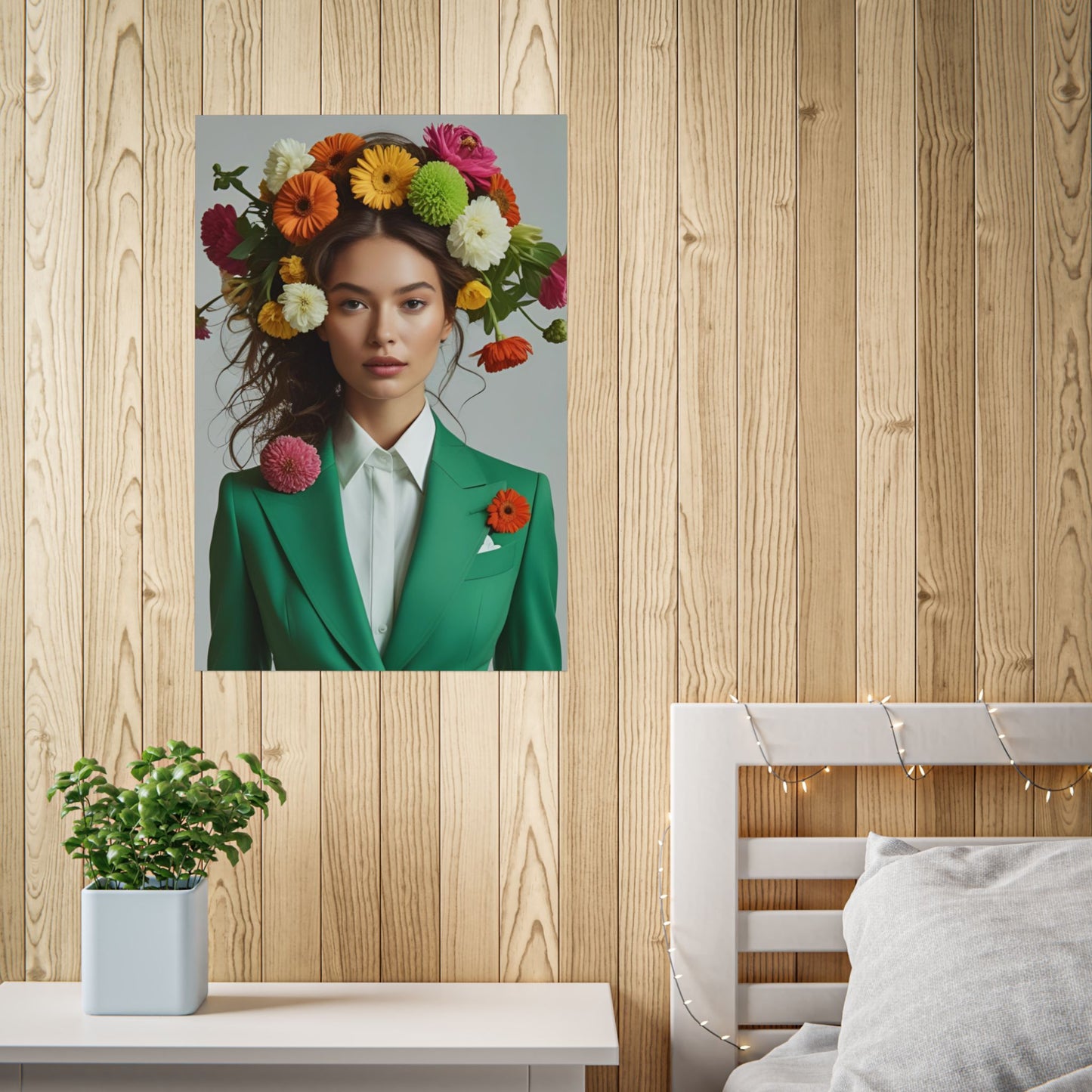 Charlotte Art Print Poster Vintage Fashion with Floral Elegance