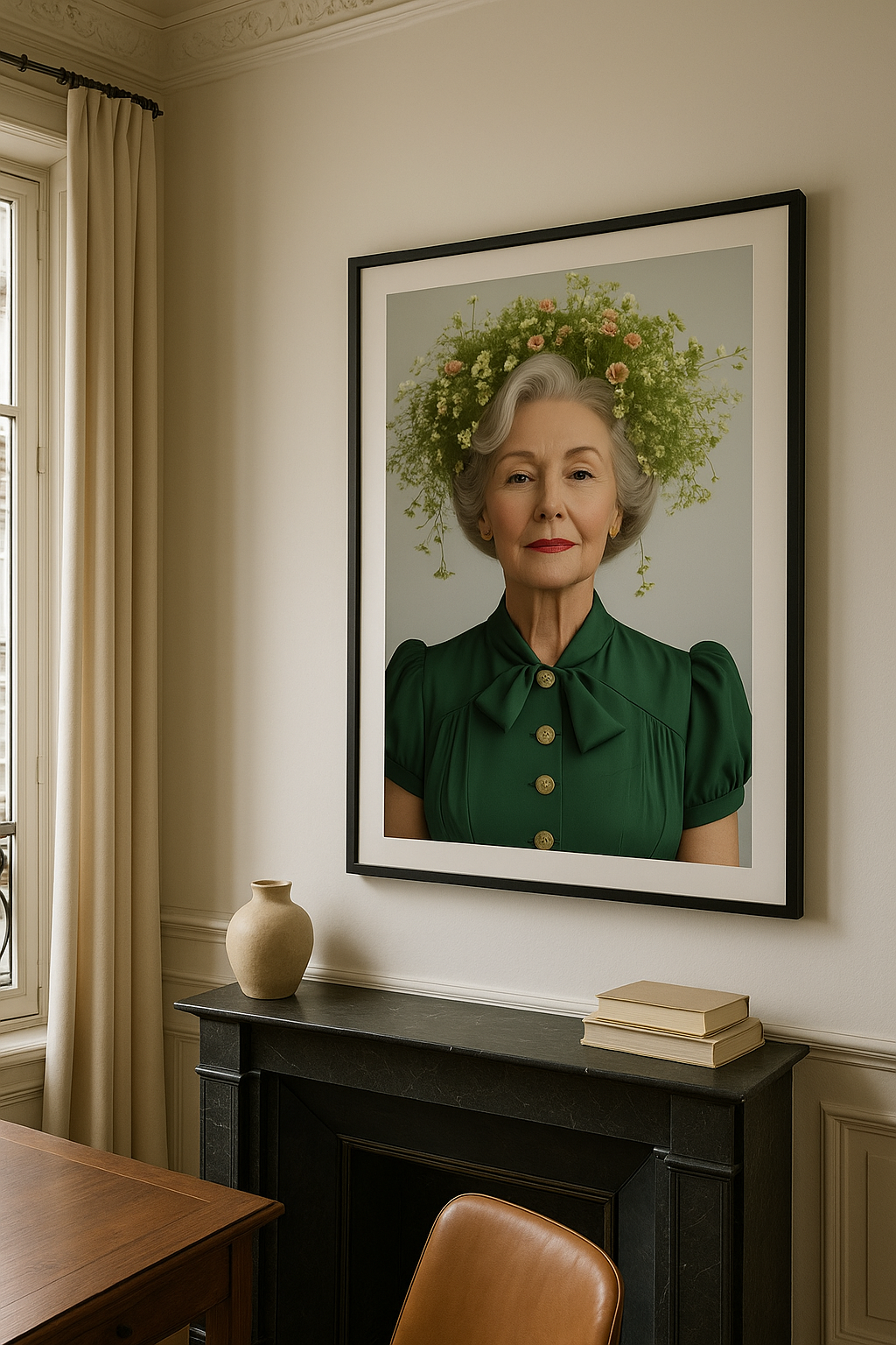 Florence Art Print Poster Vintage Fashion with Floral Elegance