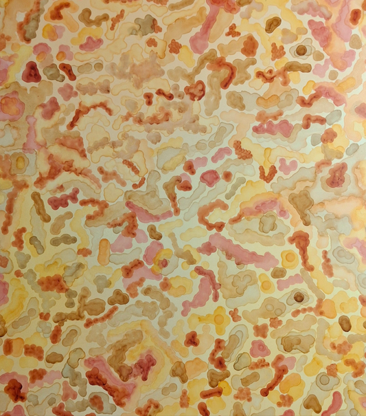 Connection Under the Microscope Original Abstract Art Reds Browns Orange