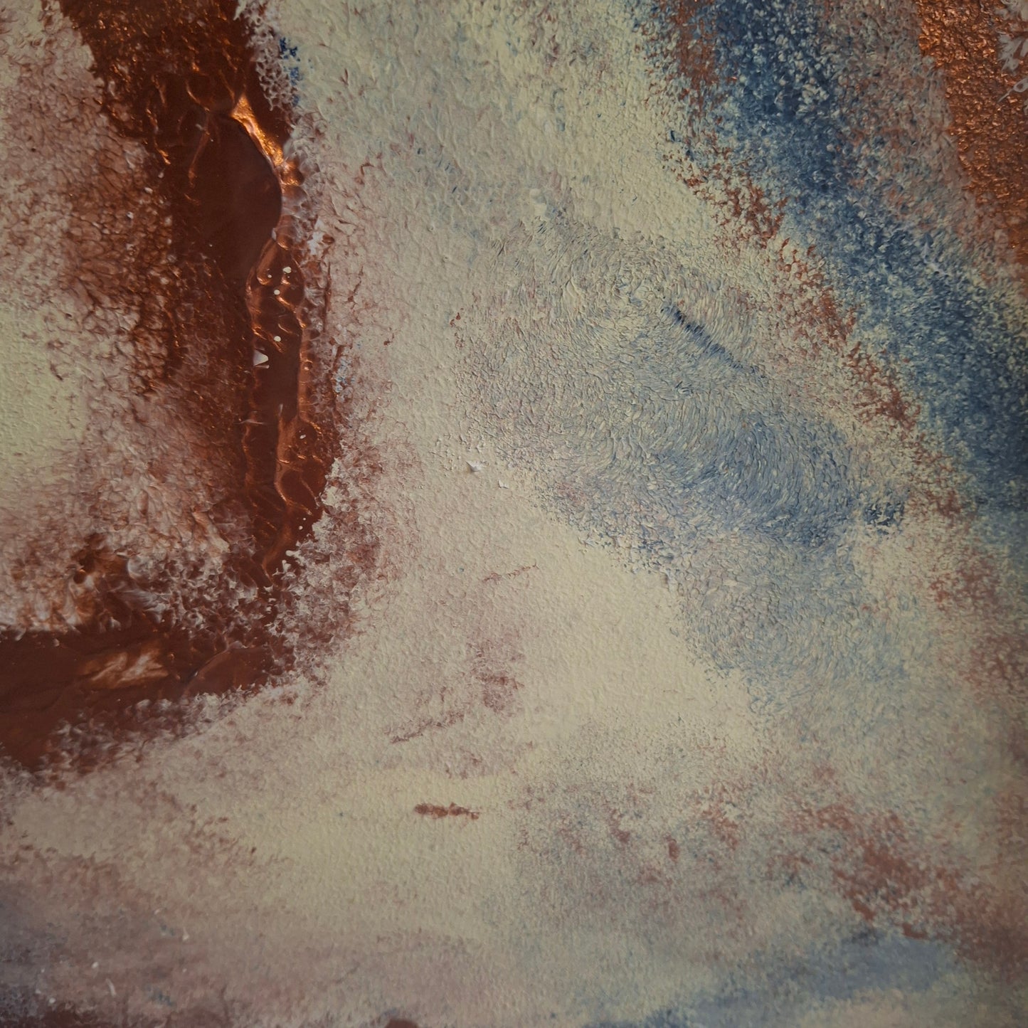 Trace of Becoming Original Artwork Dark Blue Bronze Cream