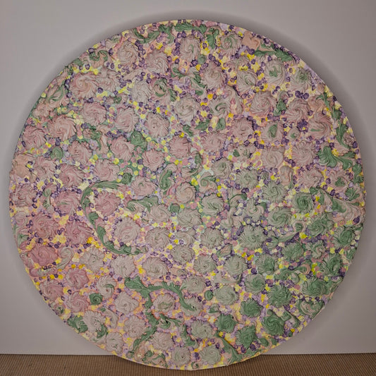 Making My Own Path Original Textured Artwork Pastel Green Pink Yellow Purple