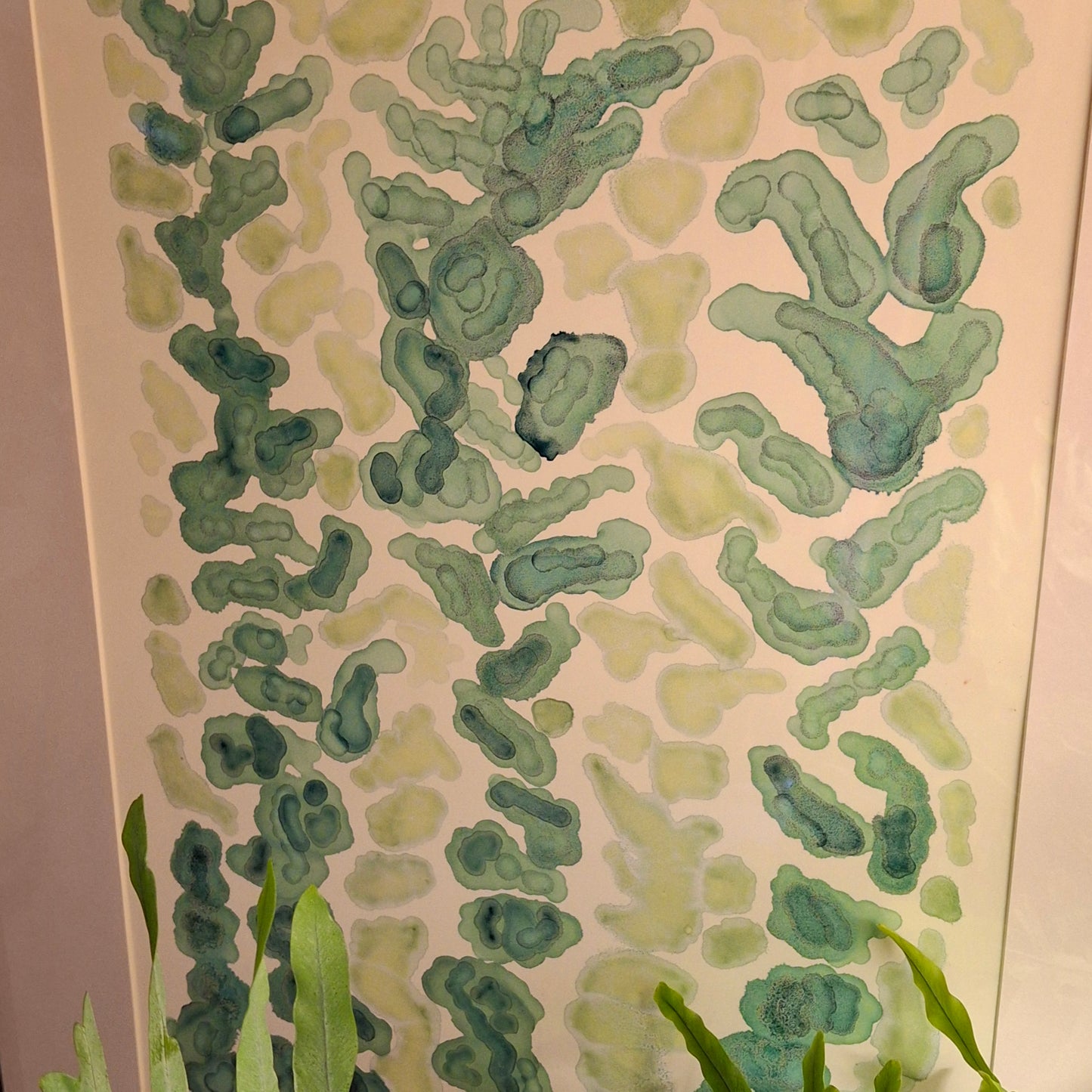 Currents of Calm  Original Artwork Mixed Greens Alcohol Ink A3