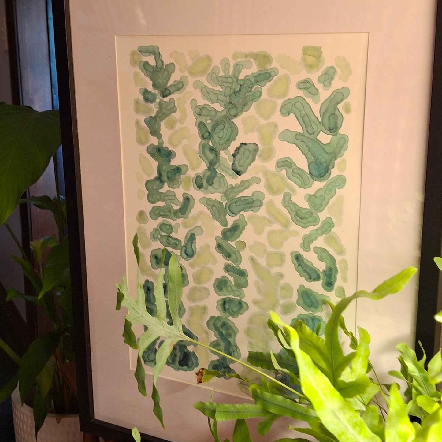 Currents of Calm  Original Artwork Mixed Greens Alcohol Ink A3