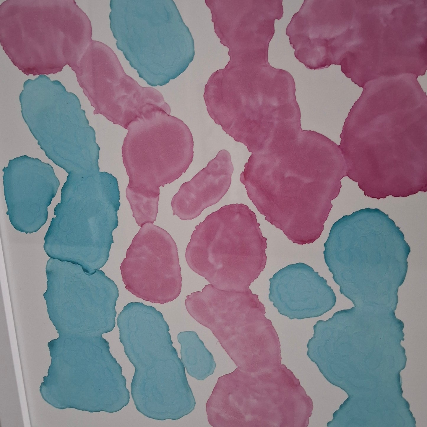 Currents of Love Original Artwork Blue Pink Alcohol Ink