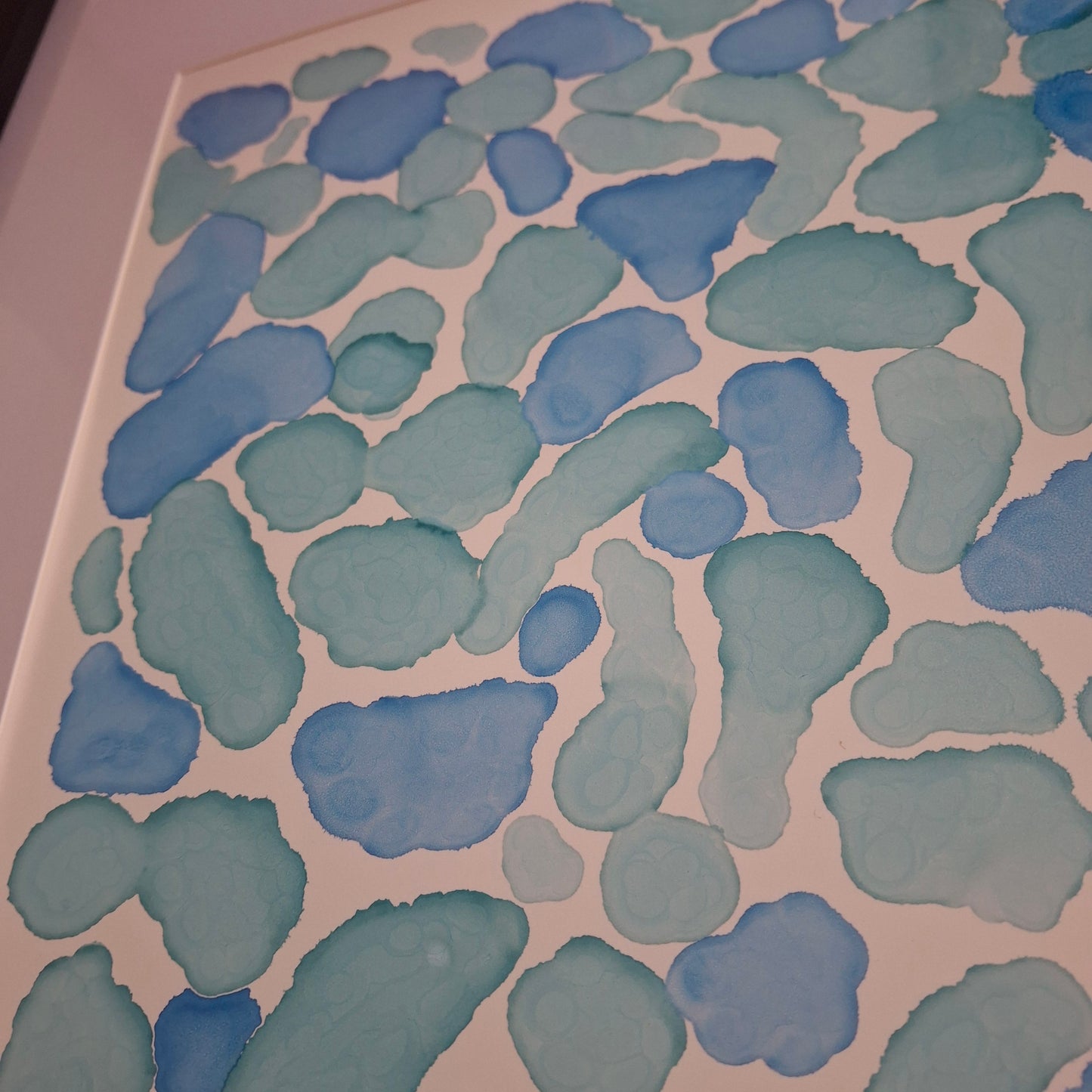 By The Sea Original Artwork Mixed Blue Green Alcohol Ink A3