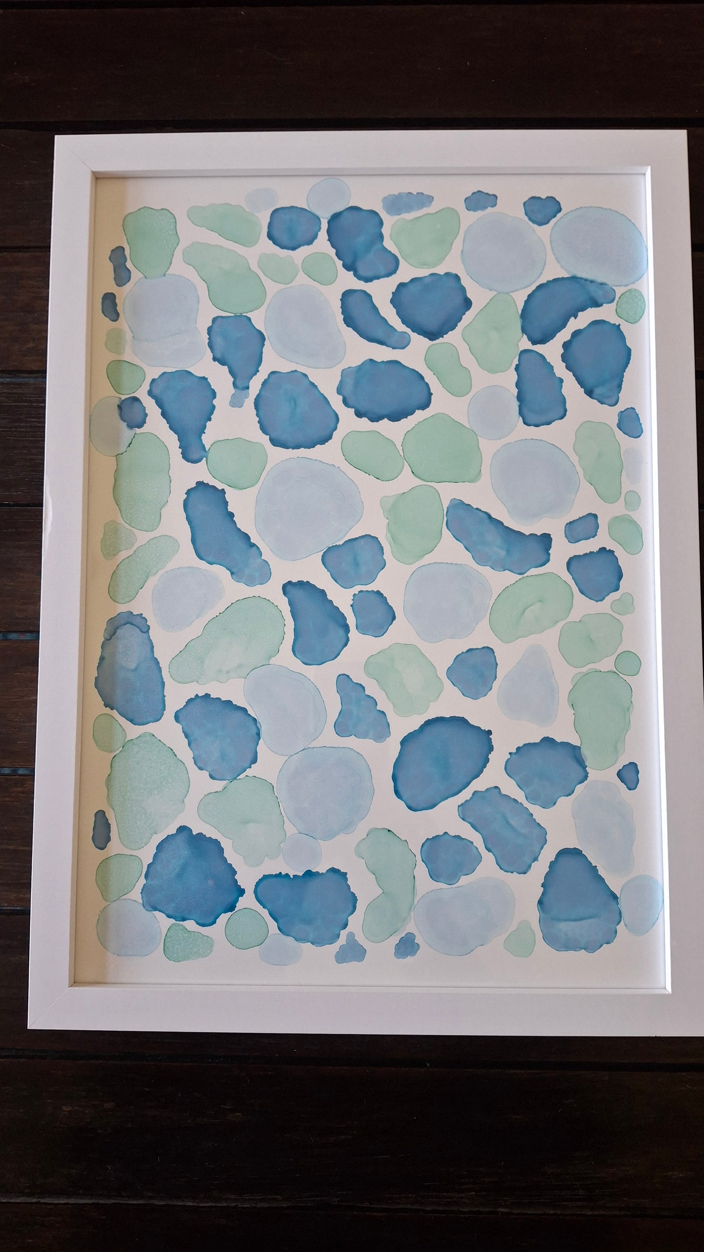 The Sea is Me Original Artwork Blue Green Alcohol Ink A3