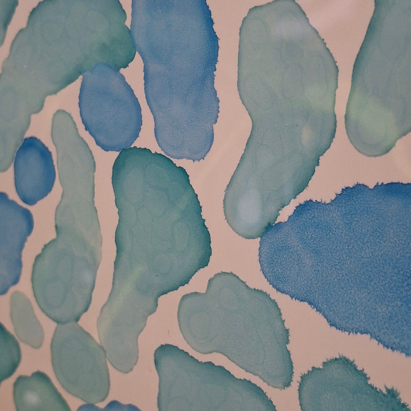 By The Sea Original Artwork Mixed Blue Green Alcohol Ink A3
