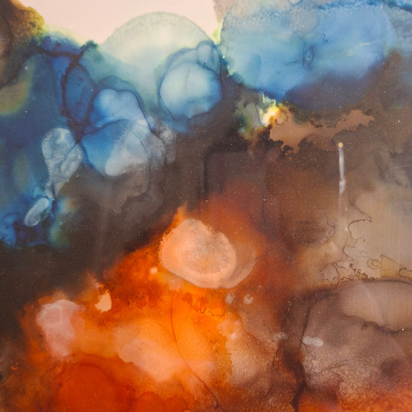 Currents of Emotion Original Artwork Orange Blue Brown