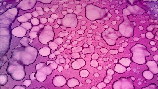 Passion Under the Microscope Original Abstract Art in Pinks and Purples  Alcohol Ink