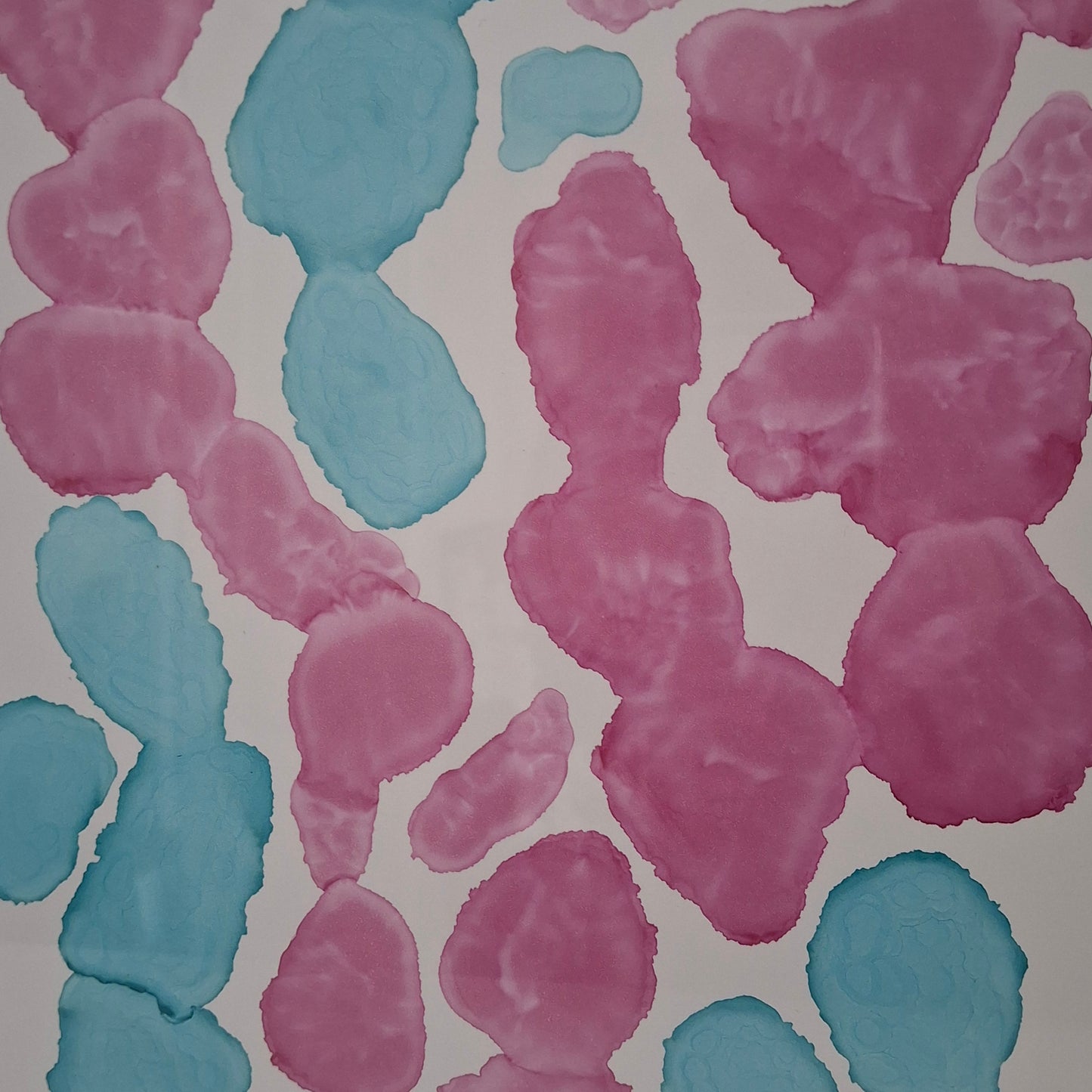 Currents of Love Original Artwork Blue Pink Alcohol Ink