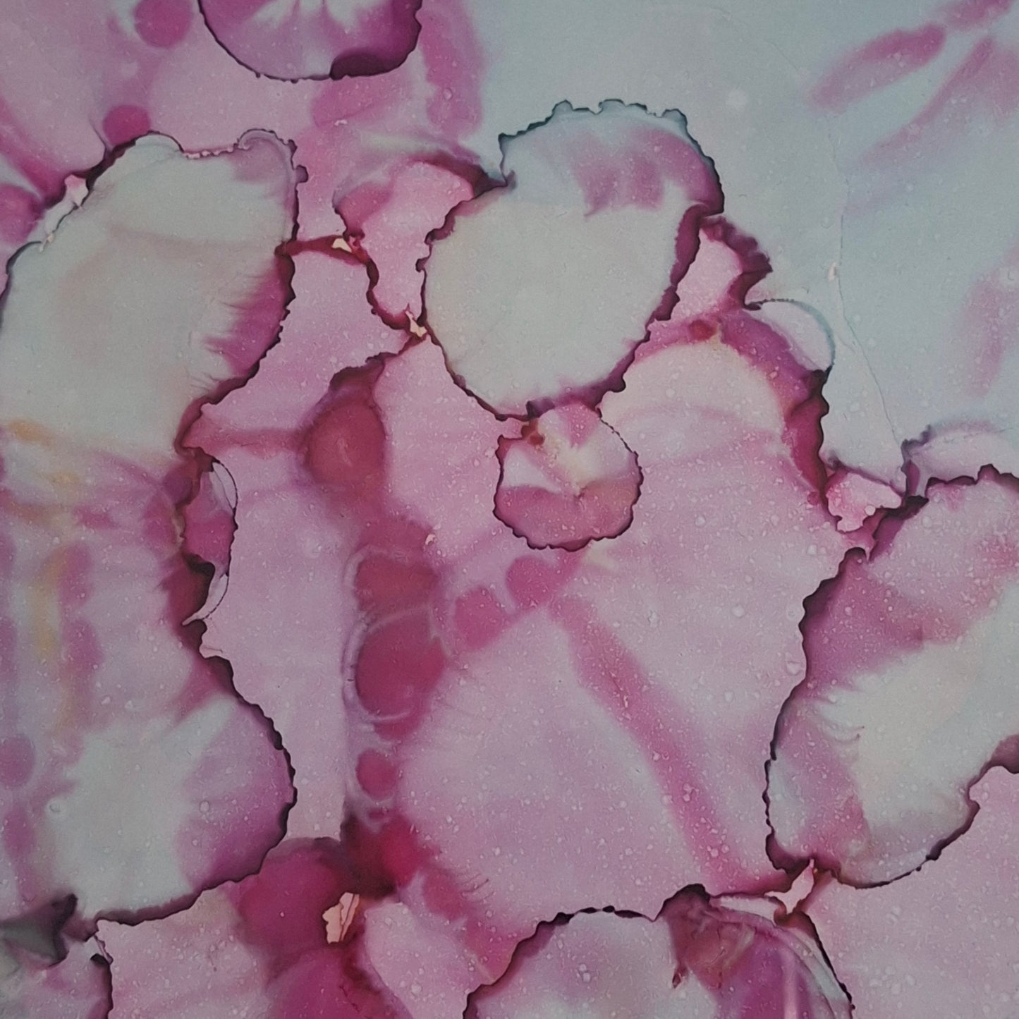 In the Quiet Garden Original Abstract Artwork Pink Green Blue