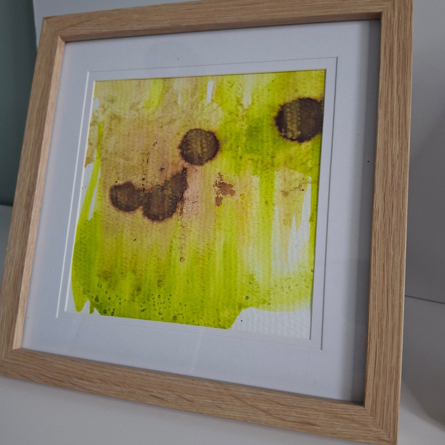 Meet Me in the Sunlight Original Abstract Artwork Green Gold Brown