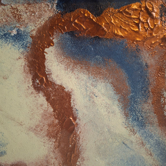 Trace of Becoming Original Artwork Dark Blue Bronze Cream