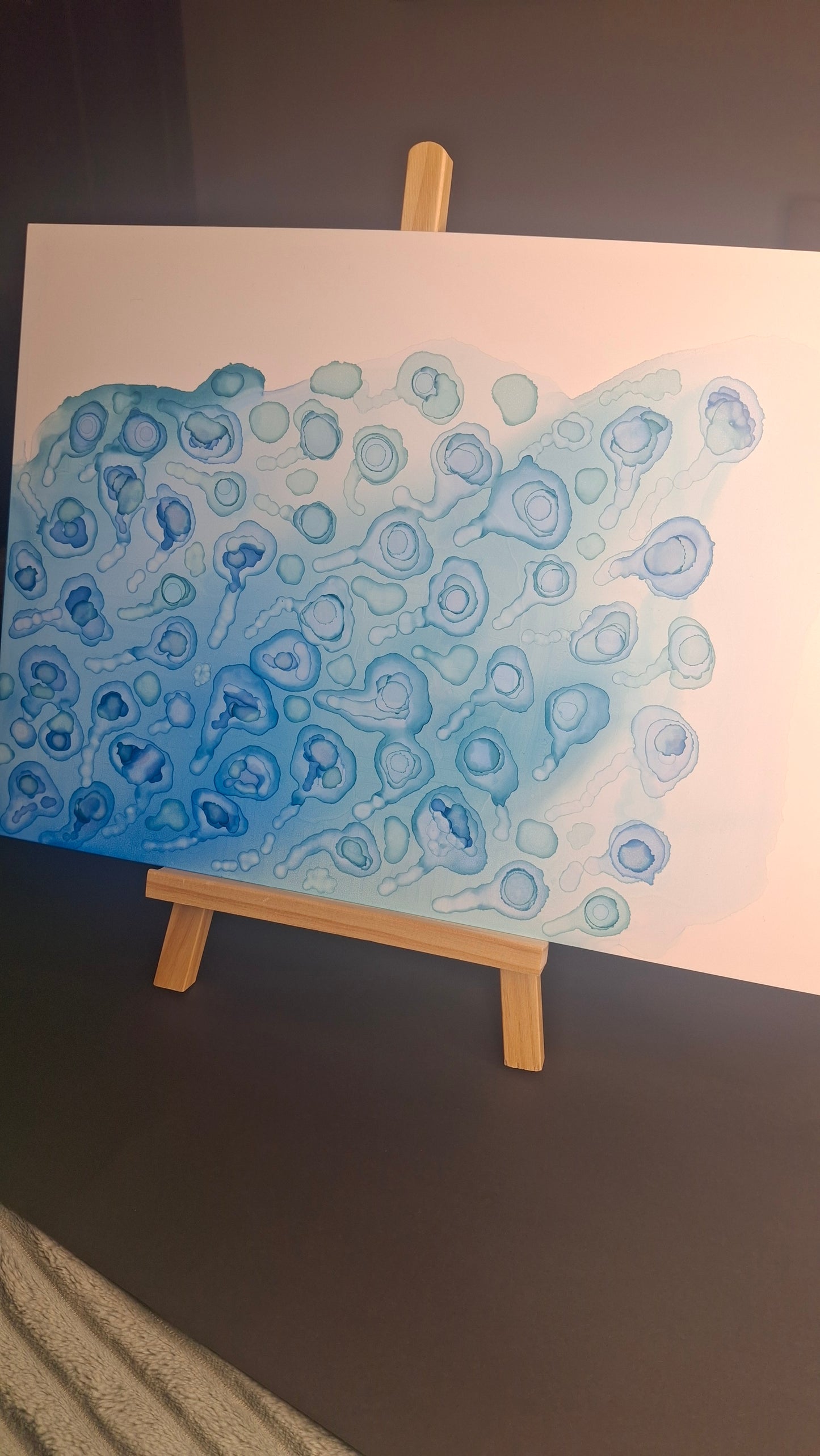 What Lies Beneath Original Artwork Blue Alcohol Ink A3