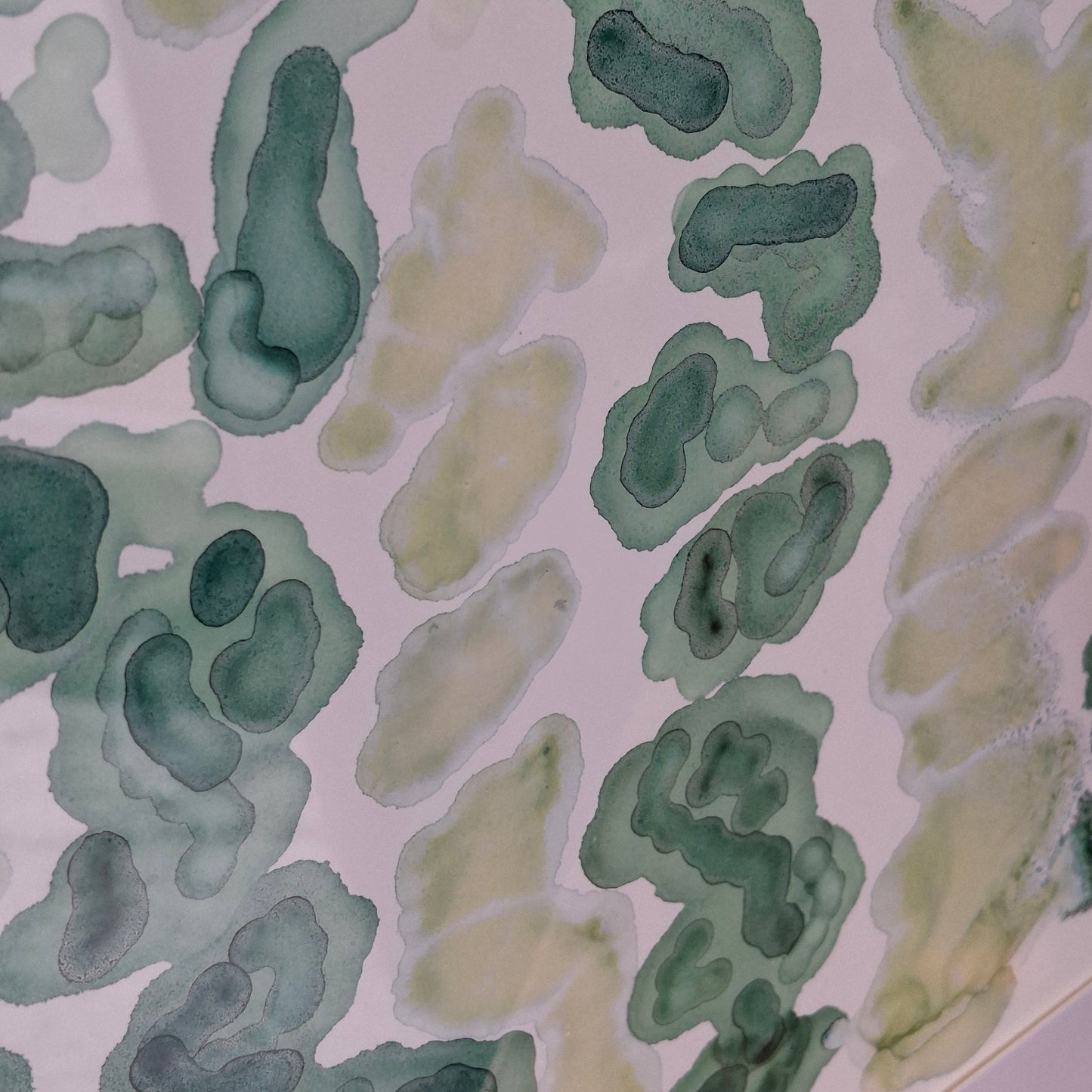 Currents of Calm  Original Artwork Mixed Greens Alcohol Ink A3