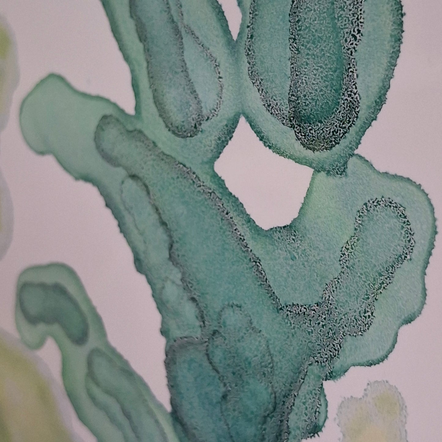 Currents of Calm  Original Artwork Mixed Greens Alcohol Ink A3