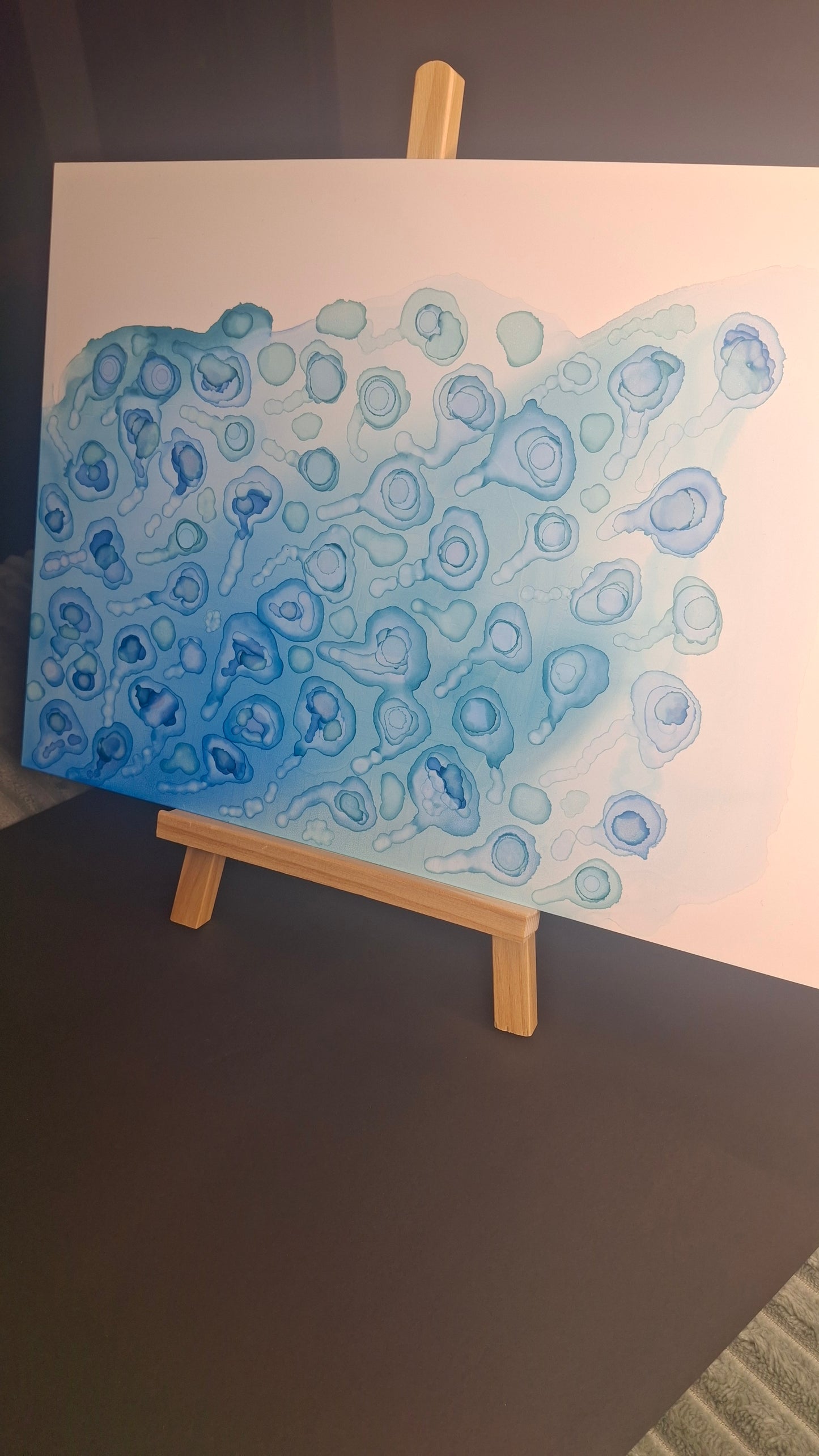 What Lies Beneath Original Artwork Blue Alcohol Ink A3