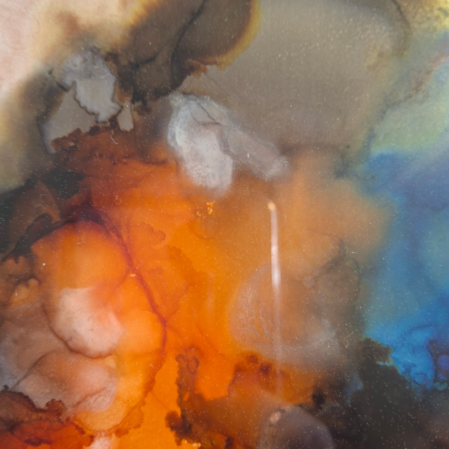 Currents of Emotion Original Artwork Orange Blue Brown