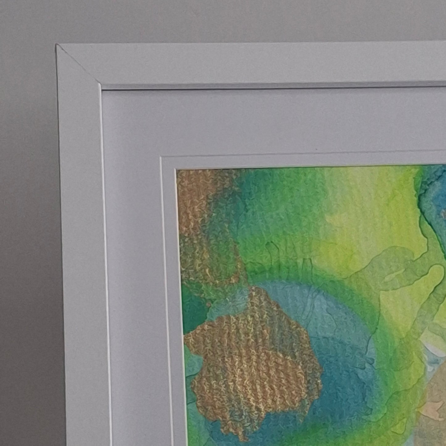Where Light Lands Original Abstract Artwork Green Gold Blue