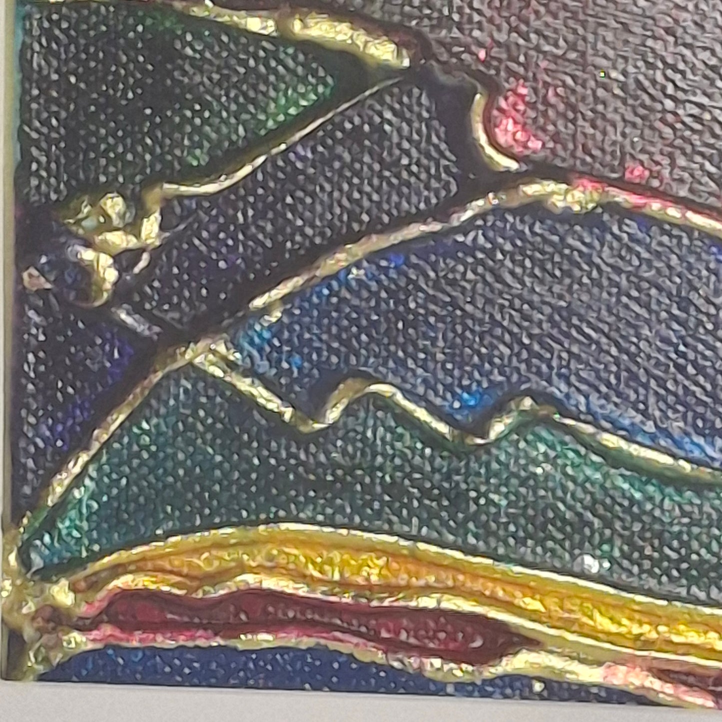 Where the Light Touches Original Artwork Blue Green Gold Leaf