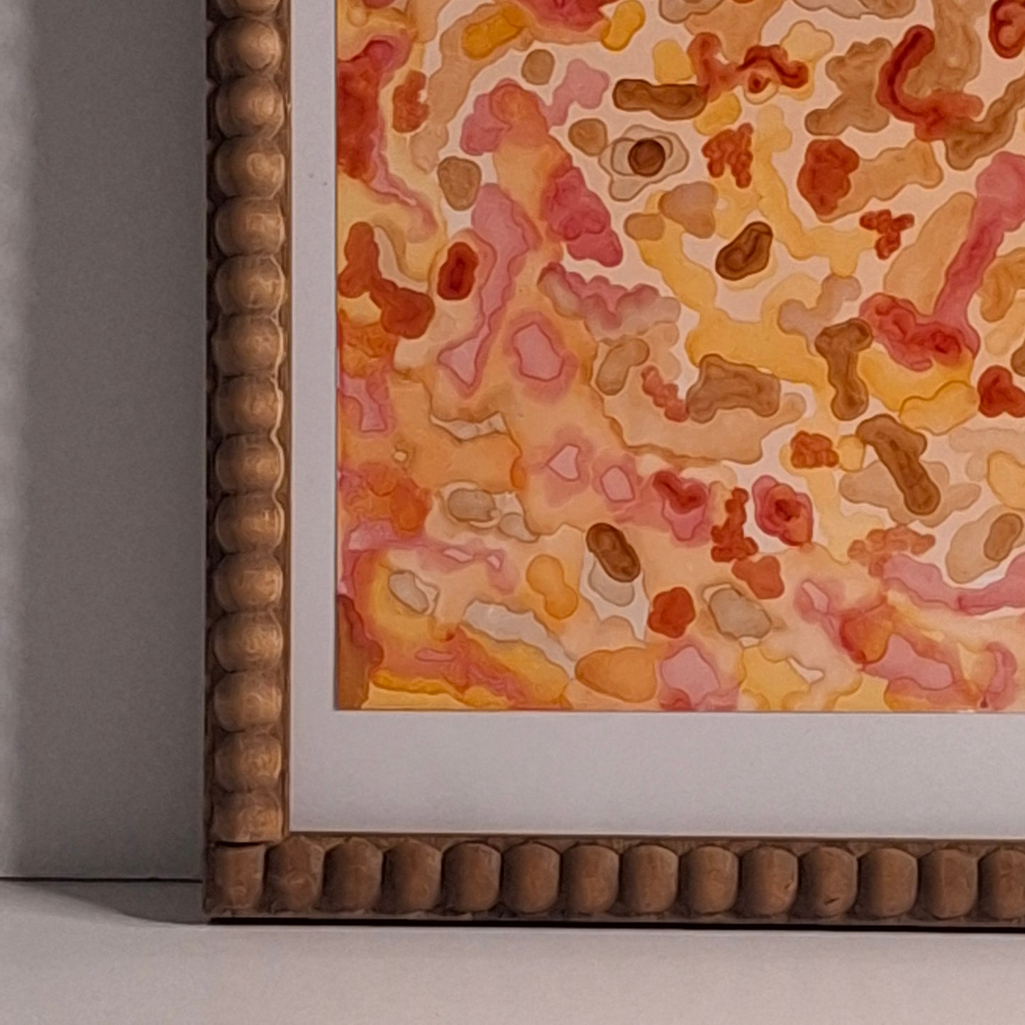 Connection Under the Microscope Original Abstract Art Reds Browns Orange Alcohol Ink A3