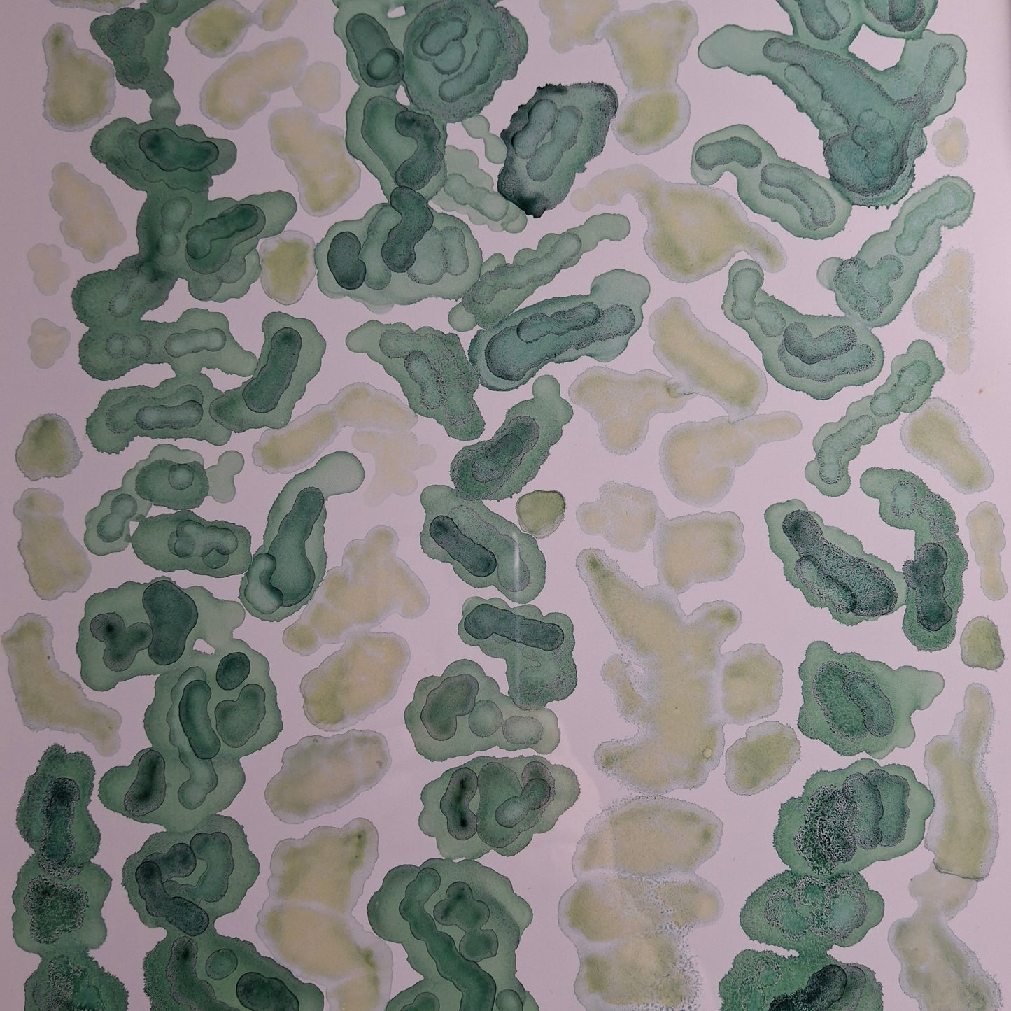 Currents of Calm  Original Artwork Mixed Greens Alcohol Ink A3