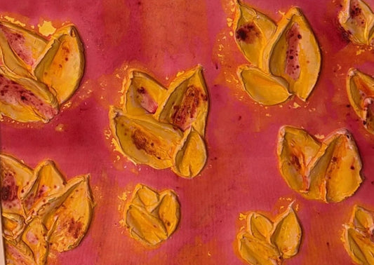 Forever Spring Original Textured Artwork Floral Yellows Pinks